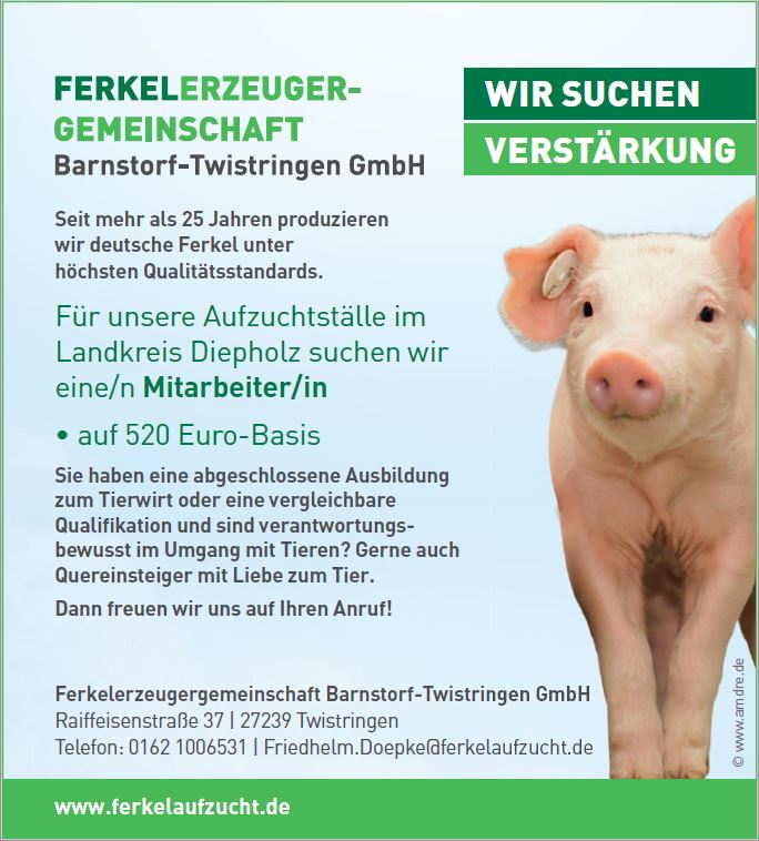 Mitarbeiter (m/w) für Aufzuchtställe im LK Diepholz
