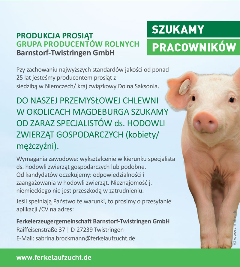 Für Sauenbetrieb im Raum Magdeburg suchen wir Tierwirt (m/w)